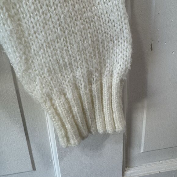 Wooden Ships Be Kind Sweater S/M Wool Mohair Knit Cream Delicate Lightweight - Picture 8 of 14